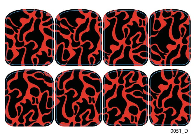 Large nail decoration films for pedicure - 0051D