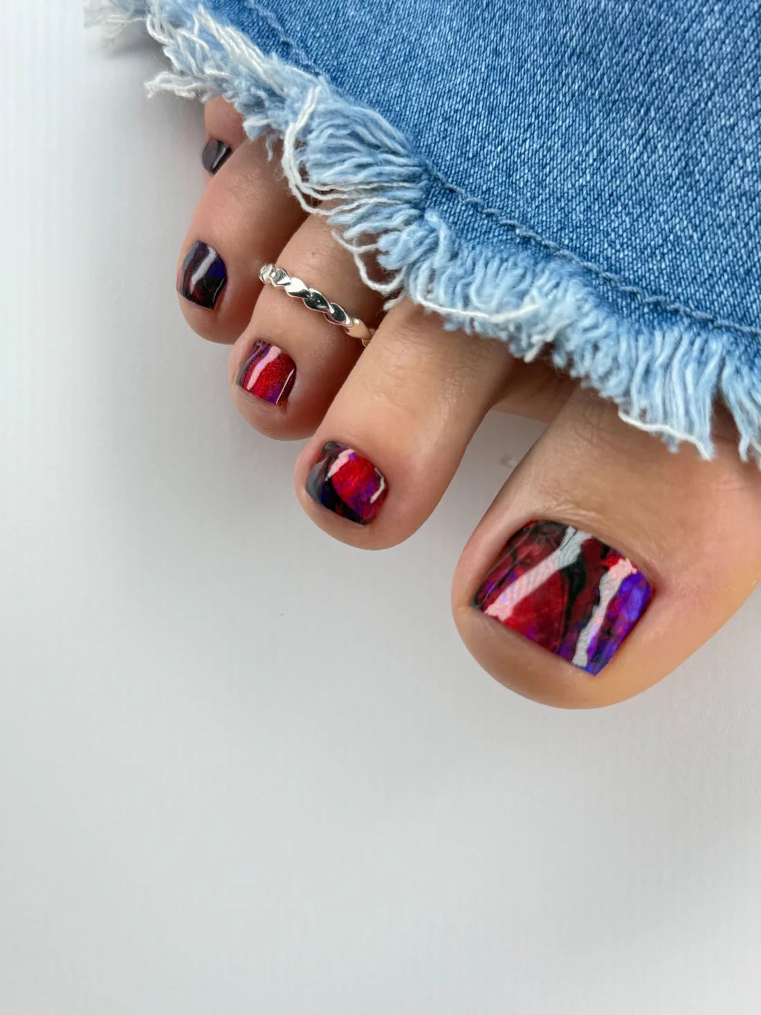 Large nail decoration films for pedicure - 1056D