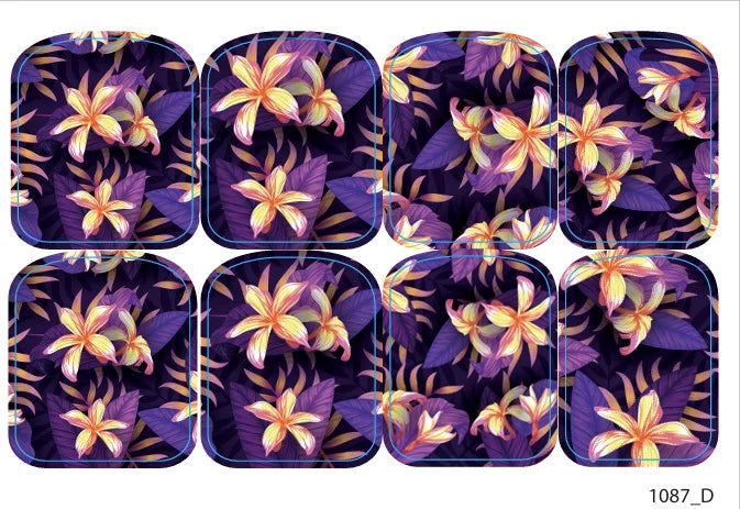 Large nail decoration films for pedicure - 1087D