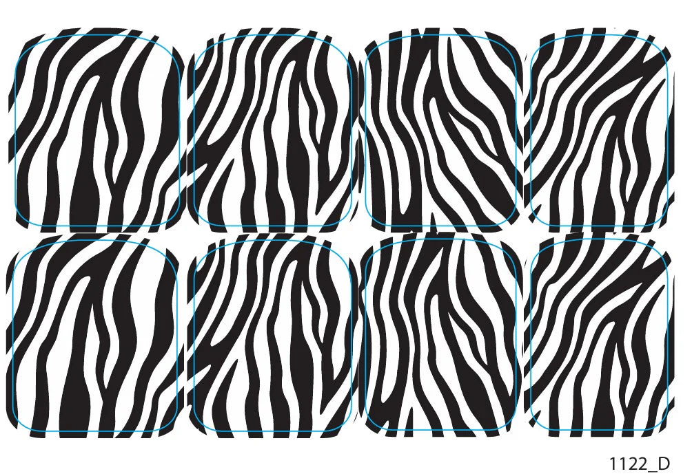 Large nail decoration films for pedicure - 1122D