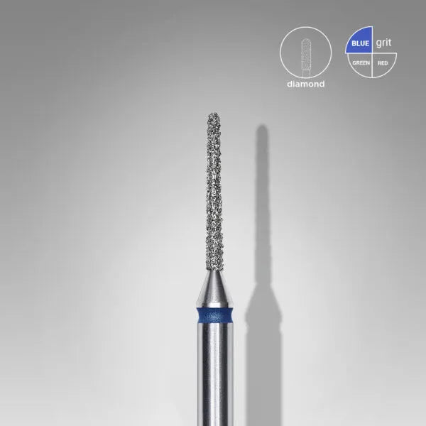 Diamond nail drill bit, “needle”, blue, head diameter 1 mm, working part 10 mm