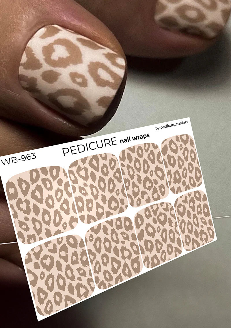 Pedicure Leo gradient. Green yellow. Foil gold. Large. Nail wrap WB-927