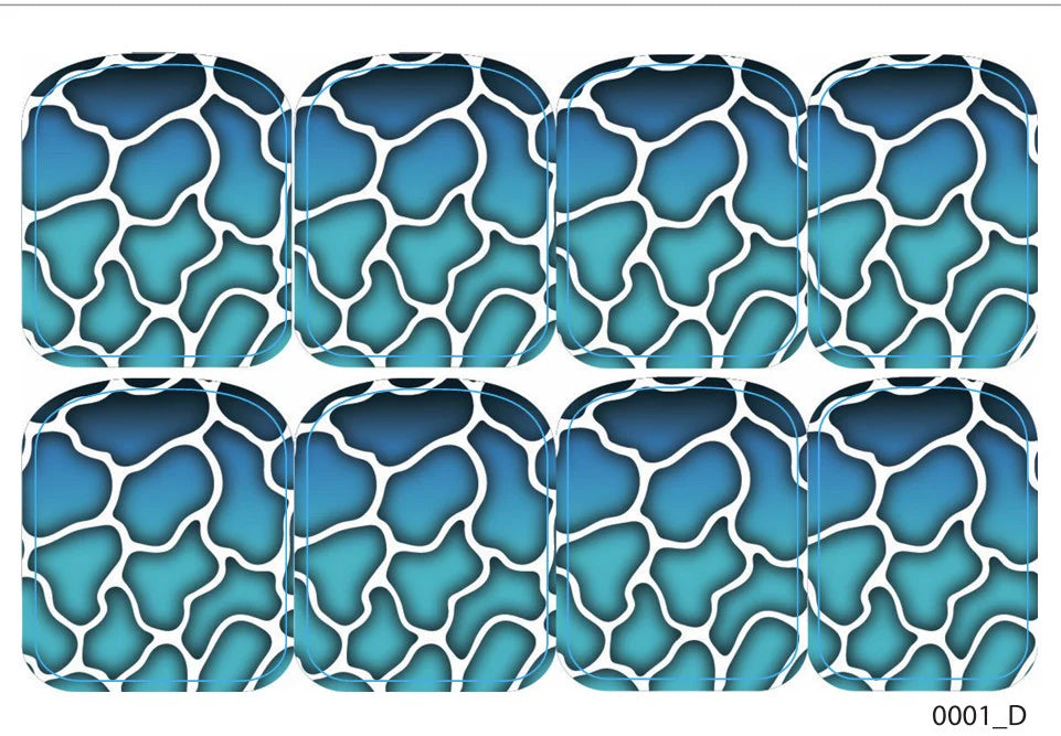 Large nail decoration films for pedicure - 0001D