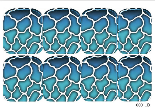 Large nail decoration films for pedicure - 0001D