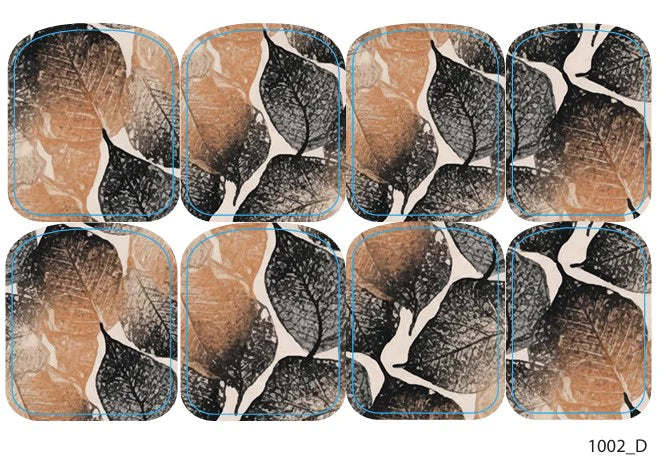 Large nail decoration films for pedicure - 1002D