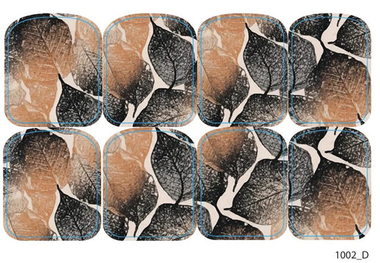 Large nail decoration films for pedicure - 1002D