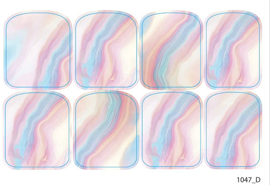 Large nail decoration films for pedicure - 1047D