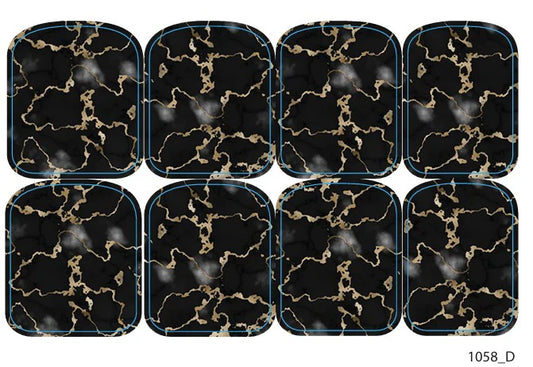 Large nail decoration films for pedicure - 1058D