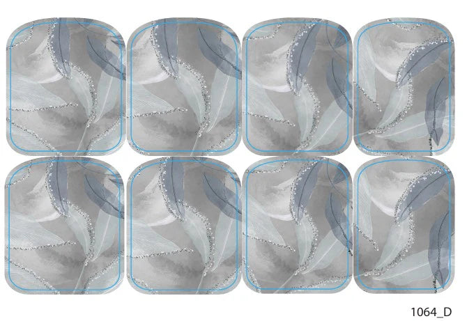 Large nail decoration films for pedicure - 1064D
