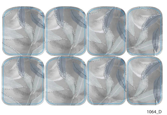 Large nail decoration films for pedicure - 1064D