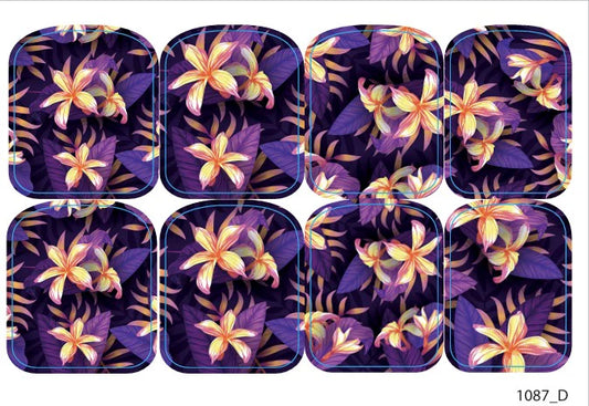 Large nail decoration films for pedicure - 1087D