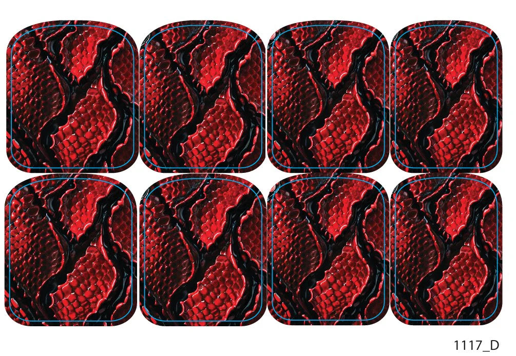 Large nail decoration films for pedicure - 1117D
