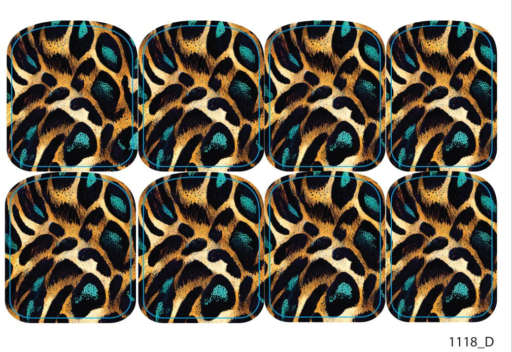 Large nail decoration films for pedicure - 1118D