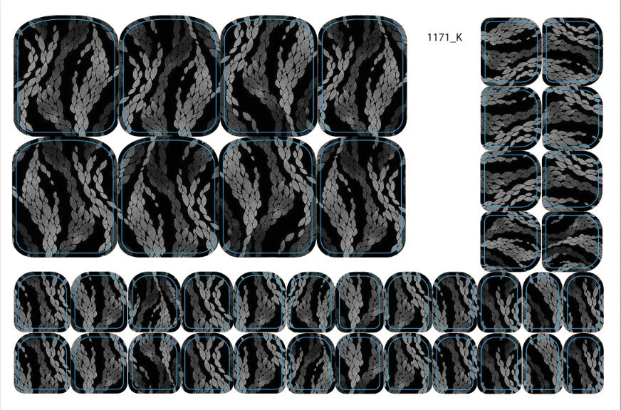 Nail decoration films for pedicure - 1171K