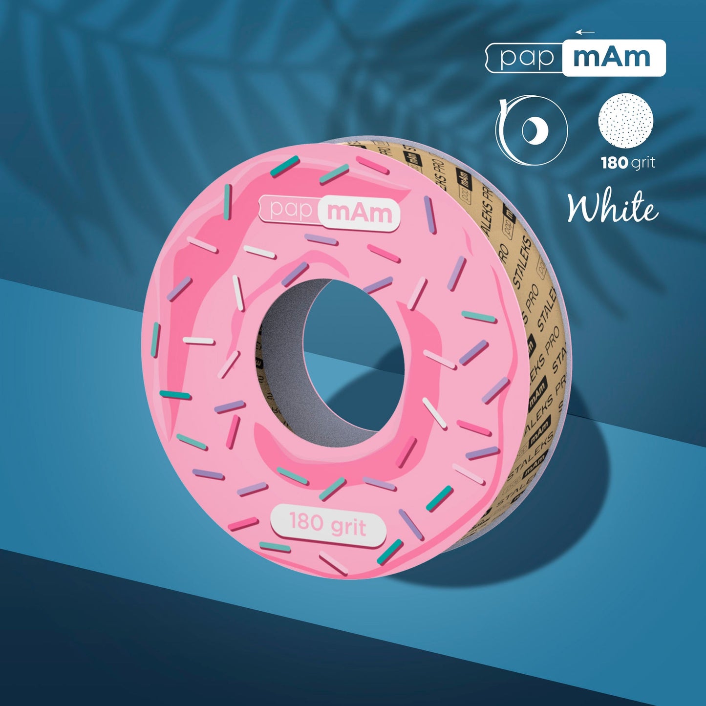 STALEKS PapMam replacement file-tape (donut) 180 grit, white / 6 m [ATSC-180W]