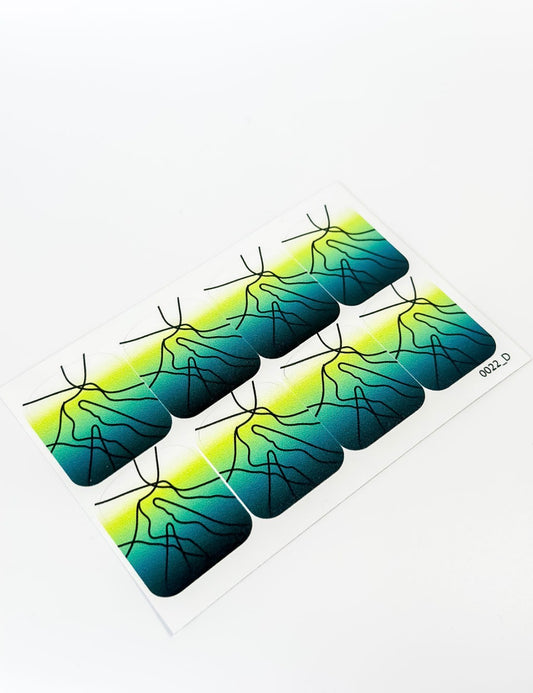 Large nail decoration films for pedicure - 0022D