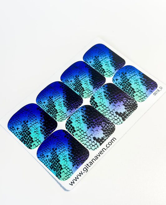 Large nail decoration films for pedicure - 0018D
