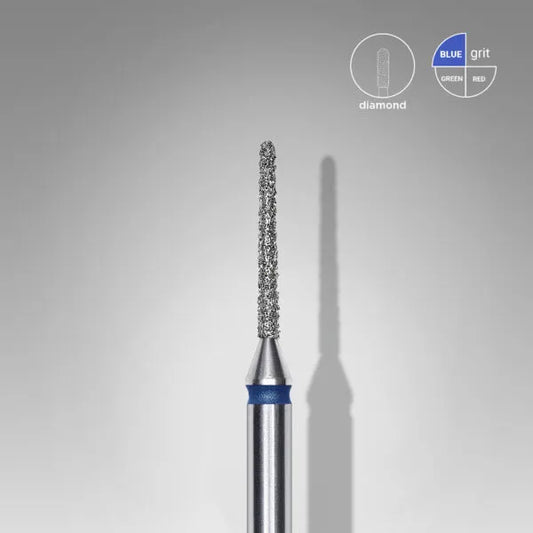 Diamond nail drill bit, “needle”, blue, head diameter 1 mm, working part 10 mm