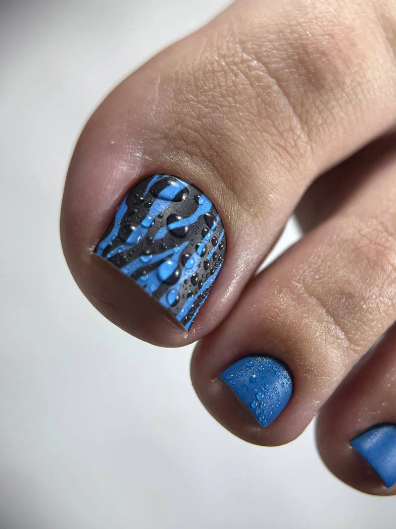 Pedicure Zebra. Blue. Large. Nail wrap WB-914