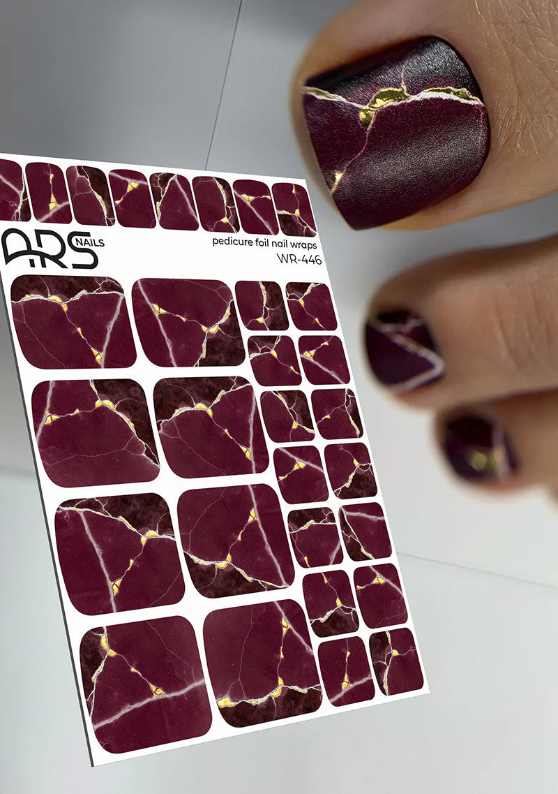 Pedicure Small flowers. Gradient. Nail wraps WR-446