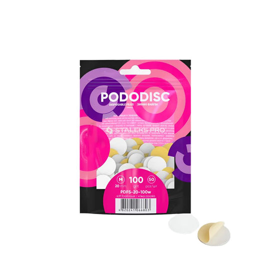 Soft foam disposable files for pedicure disc PODODISC M (20mm) / 50pcs